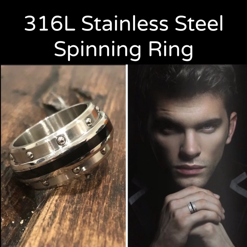 316L Stainless Steel Spinning Ring for Men